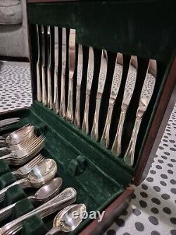 Vintage Community Cuttlery Set And Wooden Box 67 Items