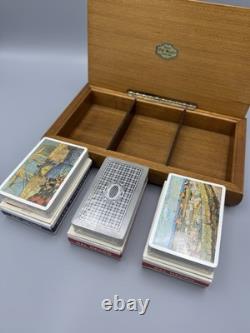 Vintage Dal Negro Playing Cards Set Wooden Box 3 New Decks Made in Italy
