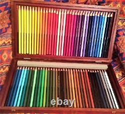 Vintage Derwent Artists Rare Colour Pencils Set of 72 in Wooden Box UNUSED