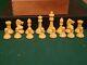 Vintage Drueke Simulated Wood Chess Pieces With Dovetail Box Weighted Set No. 36