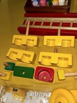 Vintage Escor Wooden Toys Fire Engine / Chara / Bus Construction Set Boxed