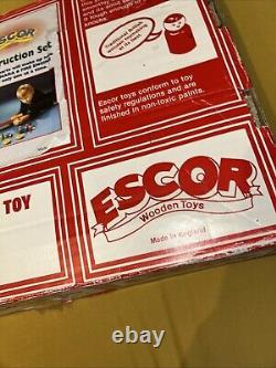 Vintage Escor Wooden Toys Fire Engine / Chara / Bus Construction Set Boxed