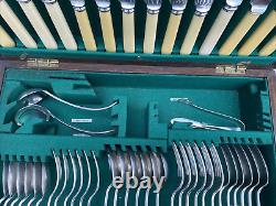 Vintage F C Richards 45pc 6-place Canteen of Cutlery Set in Original Wooden Box