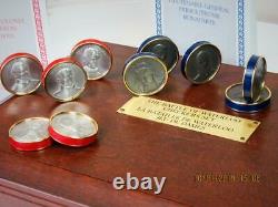 Vintage Franklin Mint Battle Of Waterloo Pewter Draughts Set+orig Box 1987