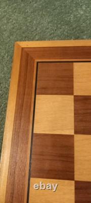 Vintage German wooden chess set, storage box, board and original booklet 1950