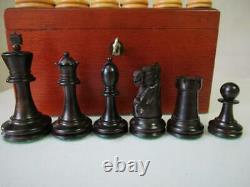 Vintage Jaques London Bicentenial Chess Set Staunton K 3.5 And Orig Box