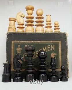 Vintage Jaques St George chess set in original box K 71mm