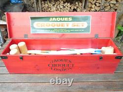Vintage Jaques of London Edenbridge 6 Player Croquet Set With Wooden Box 71260