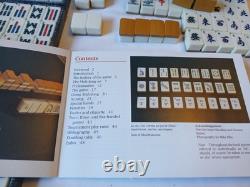 Vintage KTG Mah Jong Set Wooden Box 148 Bamboo Backed Tiles Book Mahjong Jongg