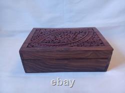 Vintage KTG Mah Jong Set Wooden Box 148 Bamboo Backed Tiles Book Mahjong Jongg