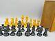 Vintage Lardy France Staunton Wood Chess Set Weighted Bases 3.5 King Withbox
