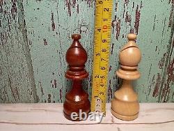 Vintage Large Wooden Staunton Petrushkin Chess Set Boxed 13.5cm / 5.3 King 70`s