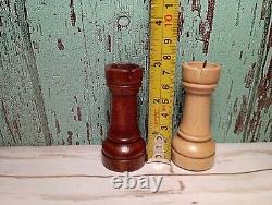 Vintage Large Wooden Staunton Petrushkin Chess Set Boxed 13.5cm / 5.3 King 70`s