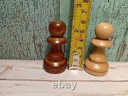 Vintage Large Wooden Staunton Petrushkin Chess Set Boxed 13.5cm / 5.3 King 70`s