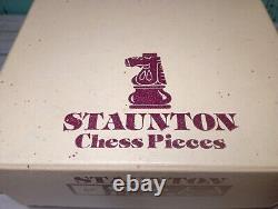 Vintage Large Wooden Staunton Petrushkin Chess Set Boxed 13.5cm / 5.3 King 70`s