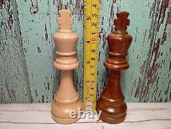 Vintage Large Wooden Staunton Petrushkin Chess Set Boxed 13.5cm / 5.3 King 70`s