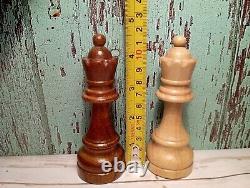 Vintage Large Wooden Staunton Petrushkin Chess Set Boxed 13.5cm / 5.3 King 70`s