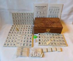 Vintage Mah Jong Set Wooden Box 148 Large Tiles Book Mahjong Jongg PART SEALED