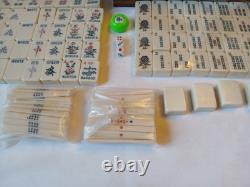 Vintage Mah Jong Set Wooden Box 148 Large Tiles Book Mahjong Jongg PART SEALED