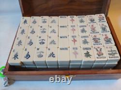 Vintage Mah Jong Set Wooden Box 148 Large Tiles Book Mahjong Jongg PART SEALED