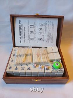 Vintage Mah Jong Set Wooden Box 148 Large Tiles Book Mahjong Jongg PART SEALED