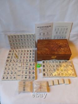 Vintage Mah Jong Set Wooden Box 148 Large Tiles Book Mahjong Jongg PART SEALED