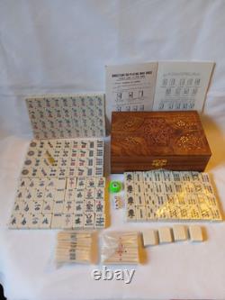 Vintage Mah Jong Set Wooden Box 148 Large Tiles Book Mahjong Jongg PART SEALED