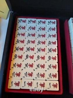 Vintage Mah Jong Set in Wooden Box 144 Tiles Most Stil Sealed Sticks MAHJONG