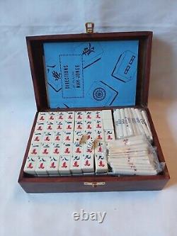 Vintage Mah Jong Set in Wooden Box 148 Bamboo Backed Tiles Book Mahjong Jongg 2