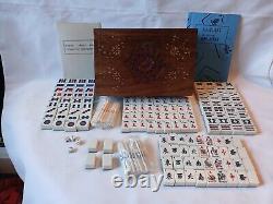 Vintage Mah Jong Set in Wooden Box 148 Bamboo Backed Tiles Book Mahjong Jongg 2