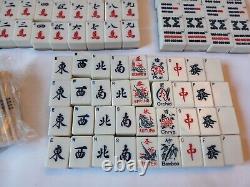 Vintage Mah Jong Set in Wooden Box 148 Bamboo Backed Tiles Book Mahjong Jongg 2