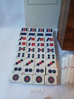 Vintage Mah Jong Set in Wooden Box 148 Bamboo Backed Tiles Book Mahjong Jongg 2