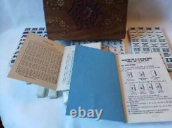 Vintage Mah Jong Set in Wooden Box 148 Bamboo Backed Tiles Book Mahjong Jongg 2