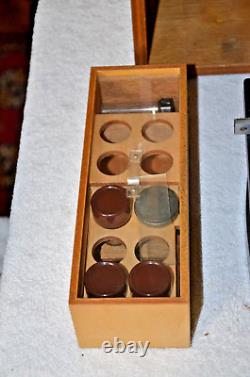 Vintage Microscope Swift Box Set with wooden box & accessories- Japan