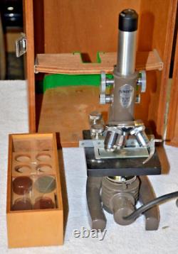 Vintage Microscope Swift Box Set with wooden box & accessories- Japan