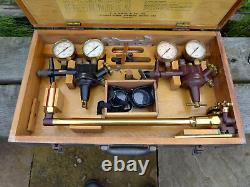 Vintage Milne Hornet Acetylene Cutting Torch Complete Set In Wooden Box