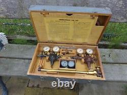 Vintage Milne Hornet Acetylene Cutting Torch Complete Set In Wooden Box