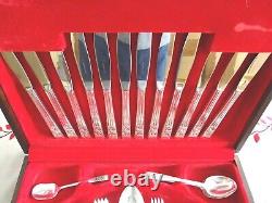 Vintage Oneida Community Silverware Set, 68 Pieces With Wooden Storage Box