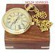 Vintage Pocket Watch In Wooden Box Brass Victoria London Marine For Set Of 10