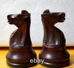 Vintage Rare French Chess Set with original Wooden Box 3.25 King