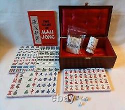 Vintage Red Mah Jong Set in Wooden Box 144 Tiles (SEALED) Mahjong Jongg Rare