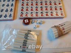 Vintage Red Mah Jong Set in Wooden Box 144 Tiles (SEALED) Mahjong Jongg Rare