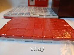 Vintage Red Mah Jong Set in Wooden Box 144 Tiles (SEALED) Mahjong Jongg Rare