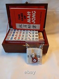 Vintage Red Mah Jong Set in Wooden Box 144 Tiles (SEALED) Mahjong Jongg Rare