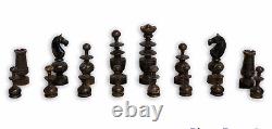 Vintage Regency Wooden Chess Set / Folding Board / Original Box / 3.5 King