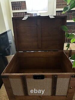 Vintage Set Of 2 Wooden /Rattan Boxes