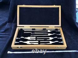 Vintage Set Of Precision Ear Tuning Forks In Wooden Box