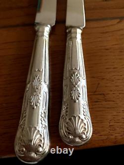 Vintage Set Of Silver Plated High Quality Cutlery Kings Pattern Wooden Box