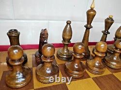 Vintage Soviet Chess Set BIG Completely wooden USSR Wooden Box 4040 cm. #289