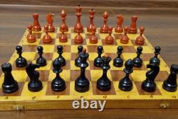 Vintage Soviet Chess Set Completely wooden Big USSR Wooden Box 4545 #290